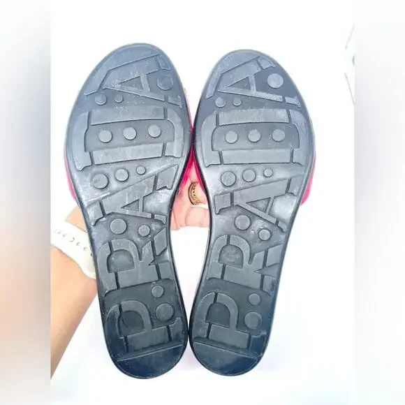 Prada Fuschia Pink  Patent Leather Logo Bow Slide Sandal flat EU 39 - Picture 5 of 9